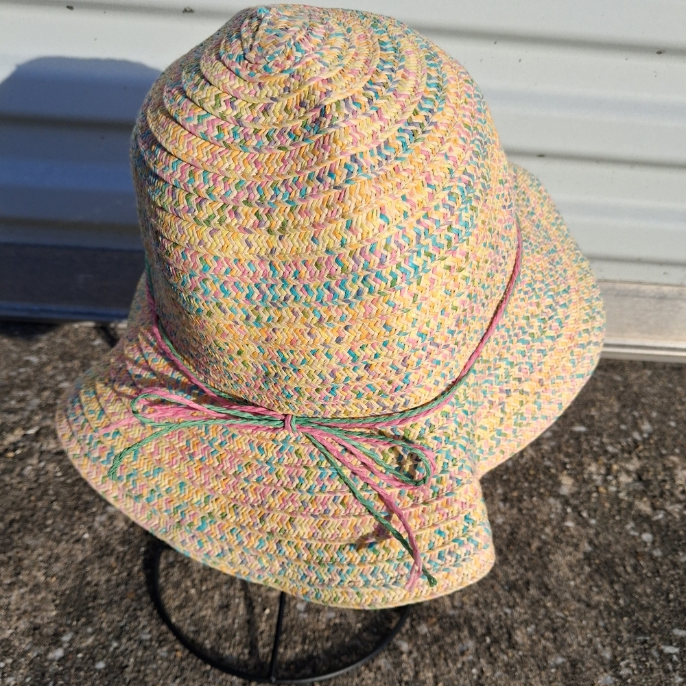 Scala KIDS Girls Multicolor Pastel  Floppy Sun Hat Size 4-6X